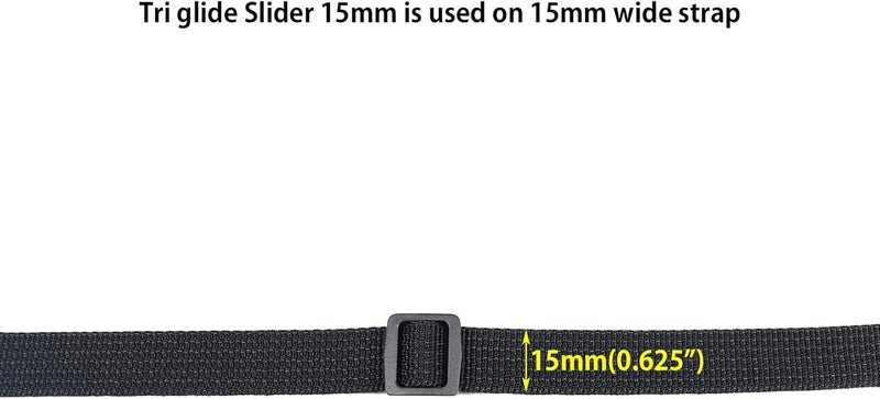 Baitoo Tri glide Slider,Heavy Duty Plastic Tri Glide Slide Buckle Strap sliders Adjusters for Backpack Strap Belt - Image 3